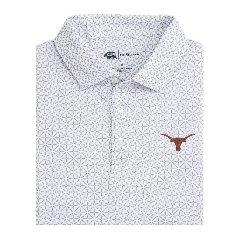 Chic Outfits Texas Gameday Printed Performance Polo - White