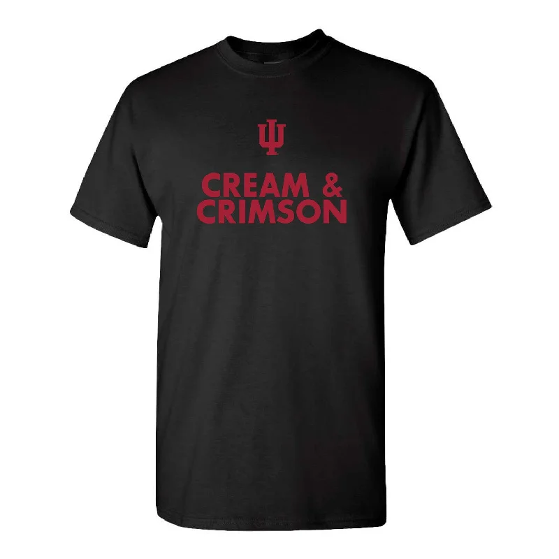 Elegant And Casual Indiana Hoosiers Cream & Crimson Black T-Shirt