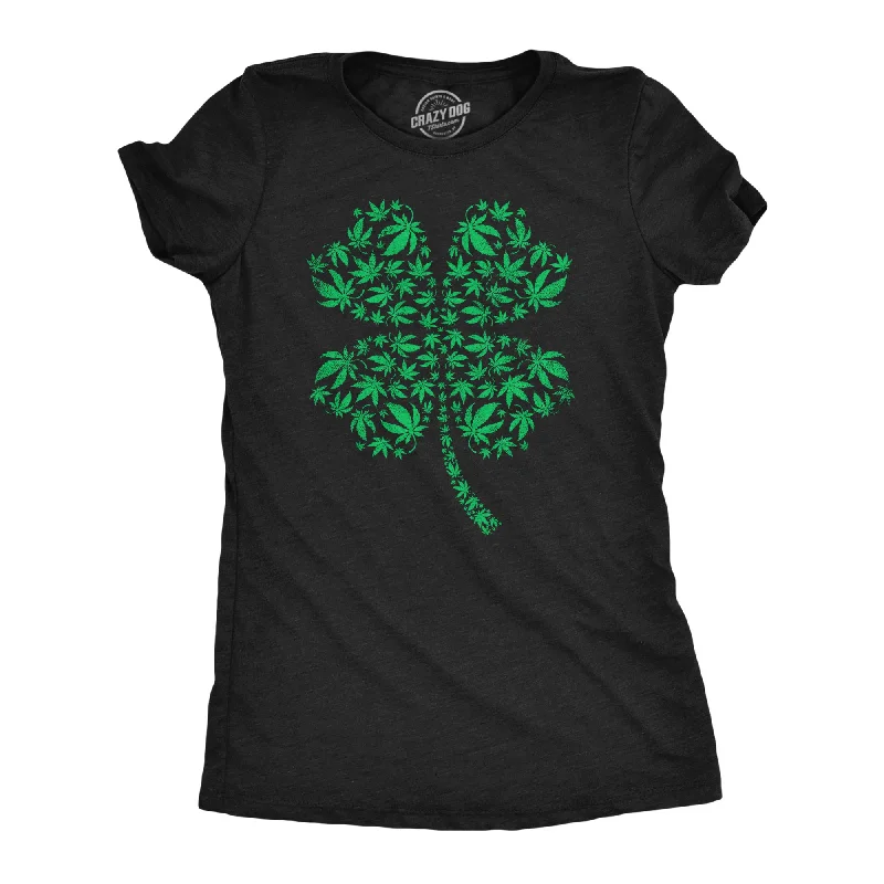 Comfortable Design Clover Made Of Pot Leaves Women's T Shirt
