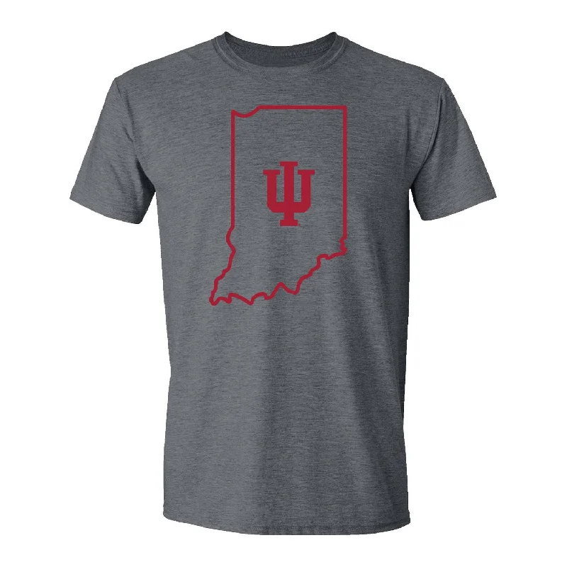 Fresh And Simple Indiana Hoosiers State Trident Heather Grey T-Shirt