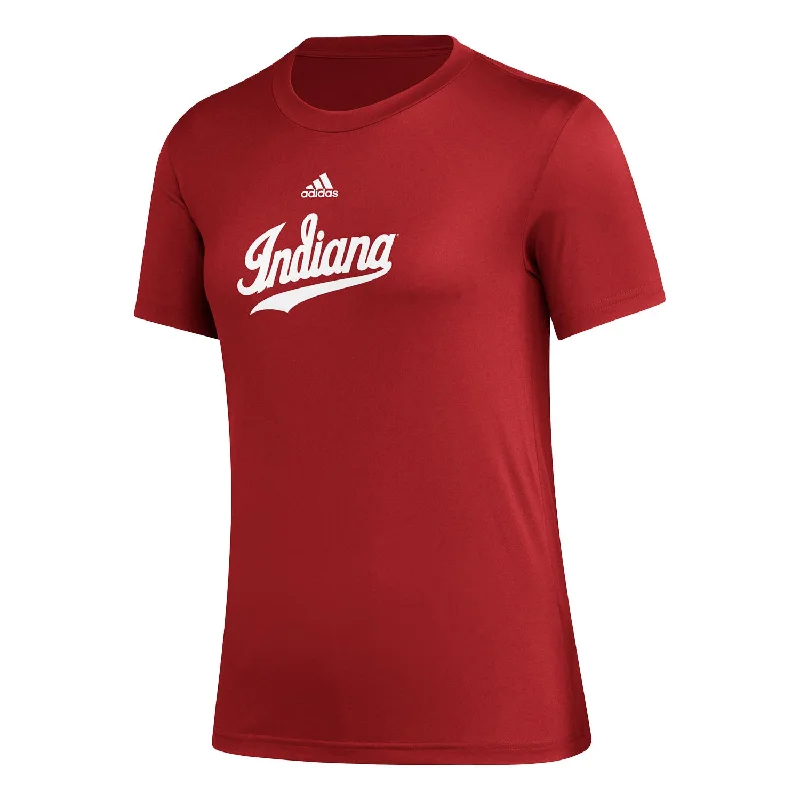 Multifunctional Style Ladies Indiana Hoosiers Adidas Script Indiana T-Shirt