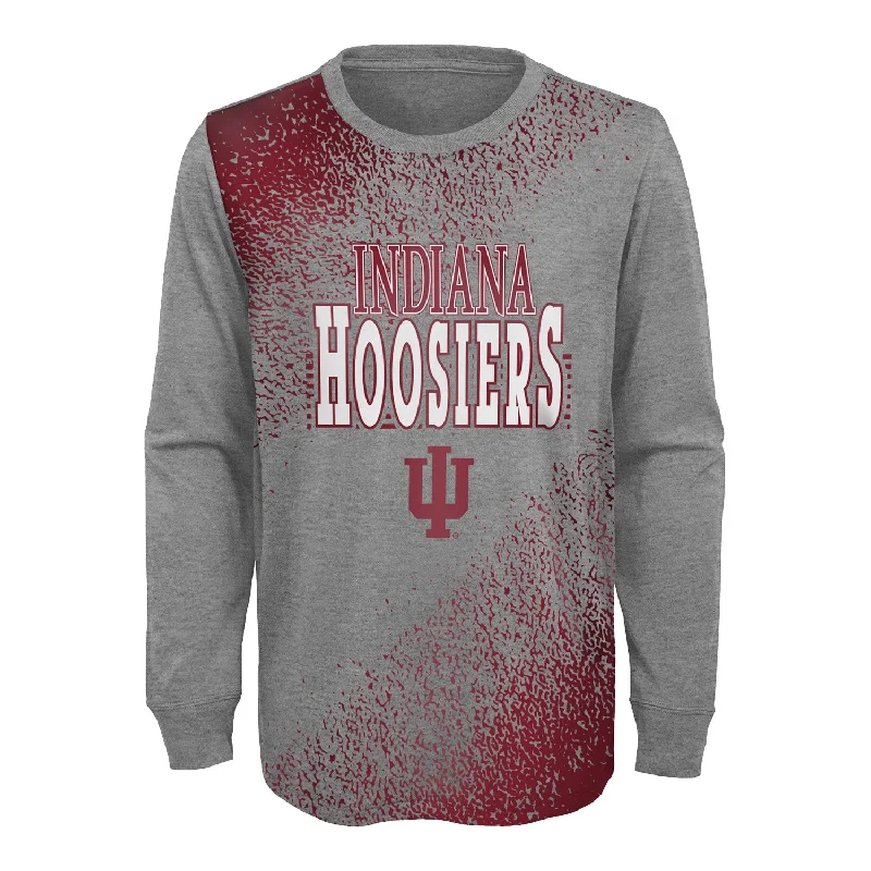 Dessert Matching Youth Indiana Hoosiers Half Time Long Sleeve Grey T-Shirt