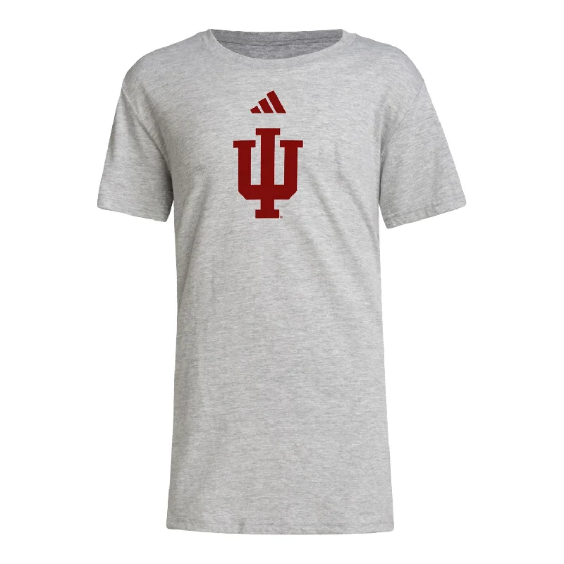 Denim Design Youth Indiana Hoosiers Adidas Primary Logo Grey T-Shirt