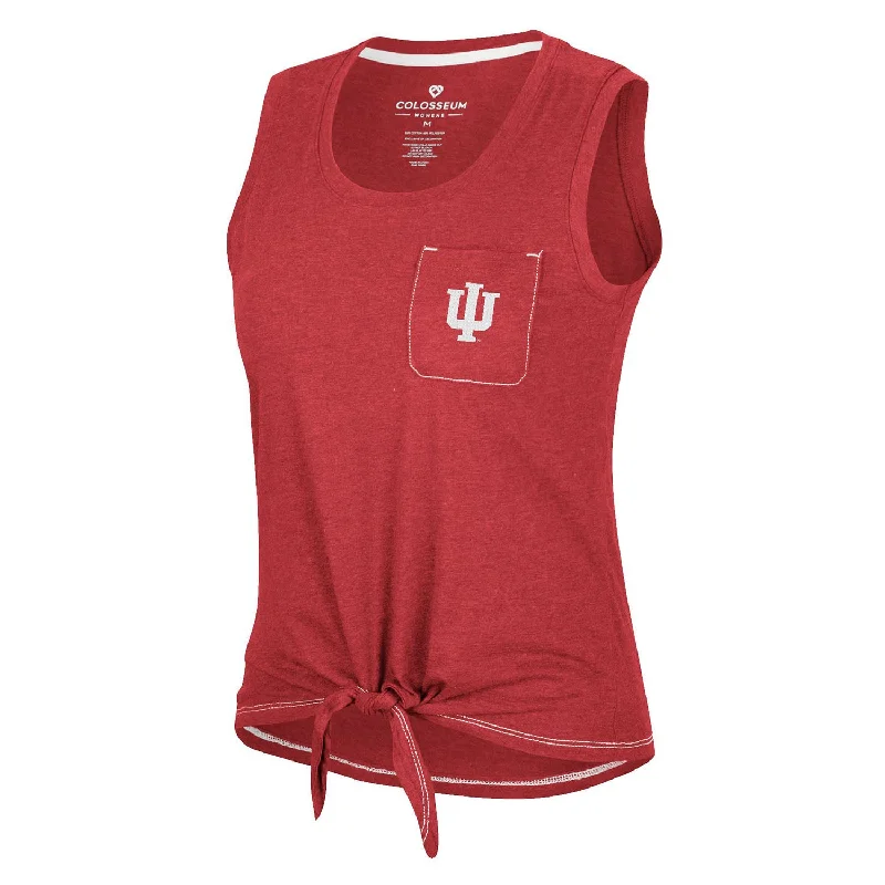 Exquisite Fabrics Ladies Indiana Hoosiers Bling Pocket Tank Top