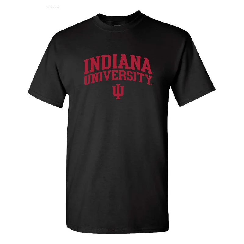 Playful Style Indiana Hoosiers Stacked Arched Black T-Shirt