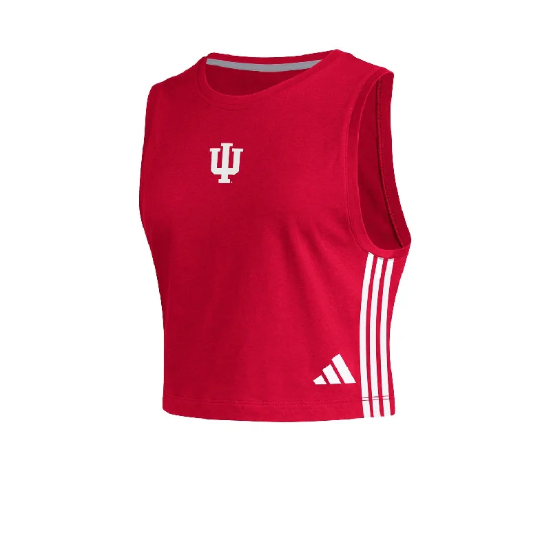 College Style Ladies Indiana Hoosiers Adidas Crop Tank