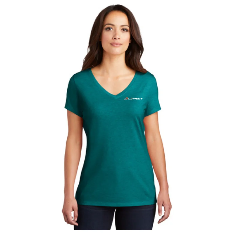 Soft Style Ladies Softstyle V-Neck T-Shirt (Heathered Teal)