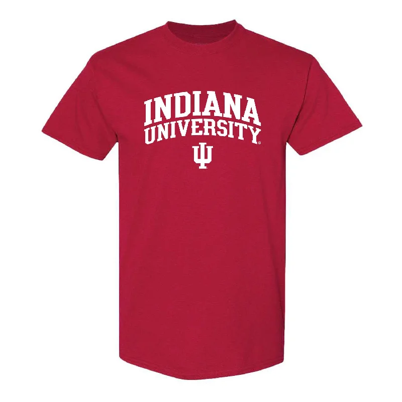 Free And Casual Indiana Hoosiers Stacked Arched Crimson T-Shirt