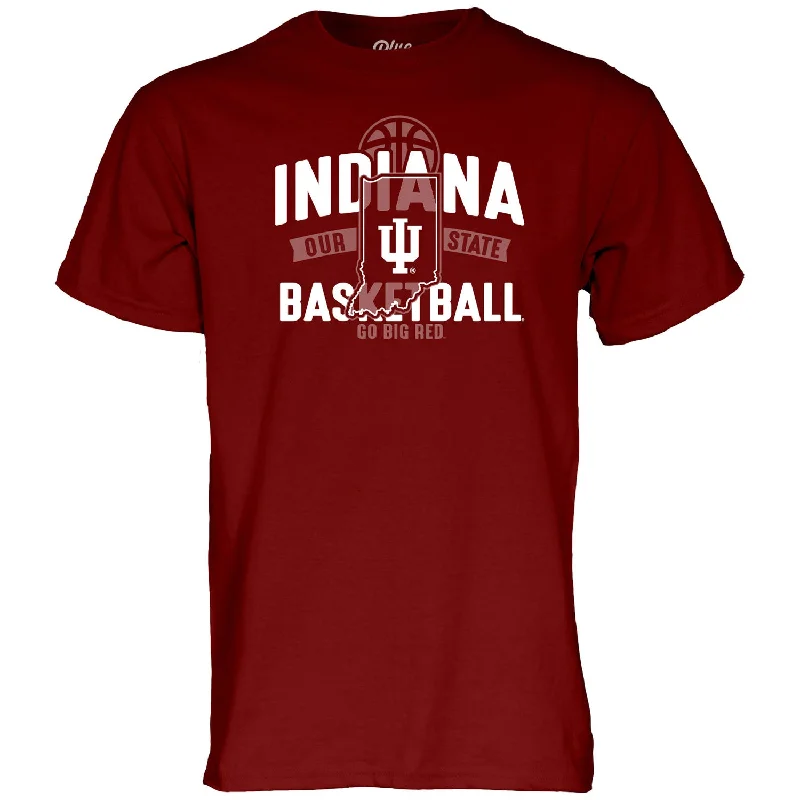 Embroidery Design Indiana Hoosiers Hit Stride Basketball Crimson T-Shirt