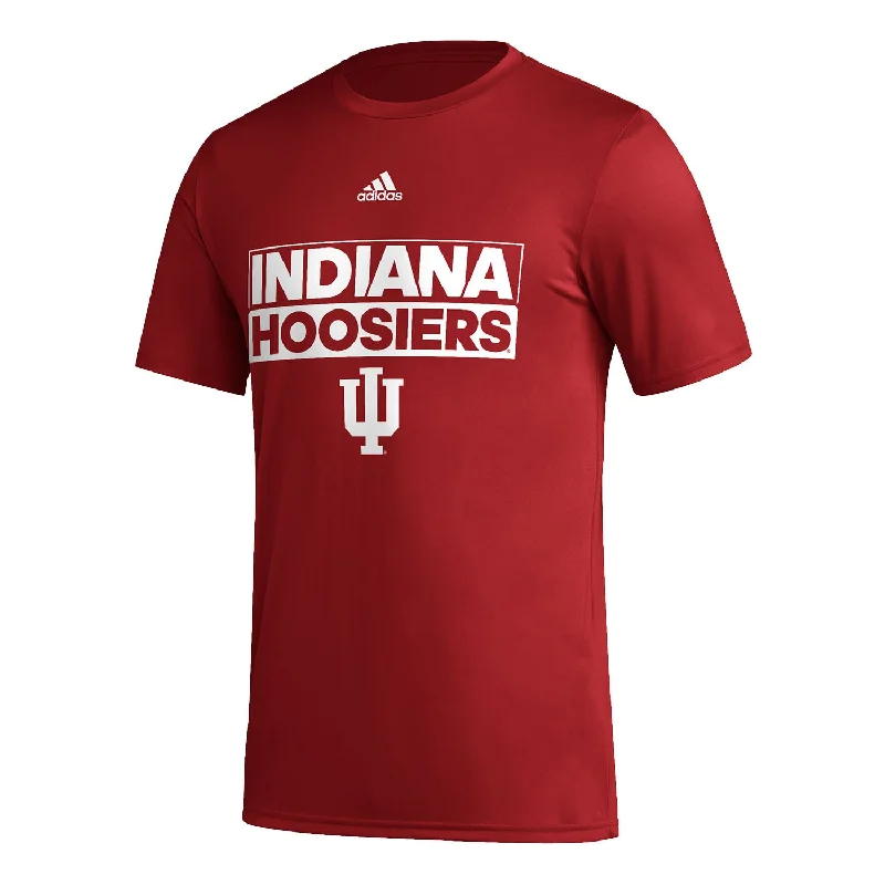 Cool Style Indiana Hoosiers Adidas Pregame Stacked Bars T-Shirt