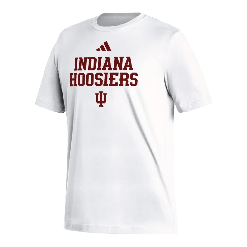 Exquisite Craftsmanship Indiana Hoosiers Adidas Fresh Wordmark White T-Shirt