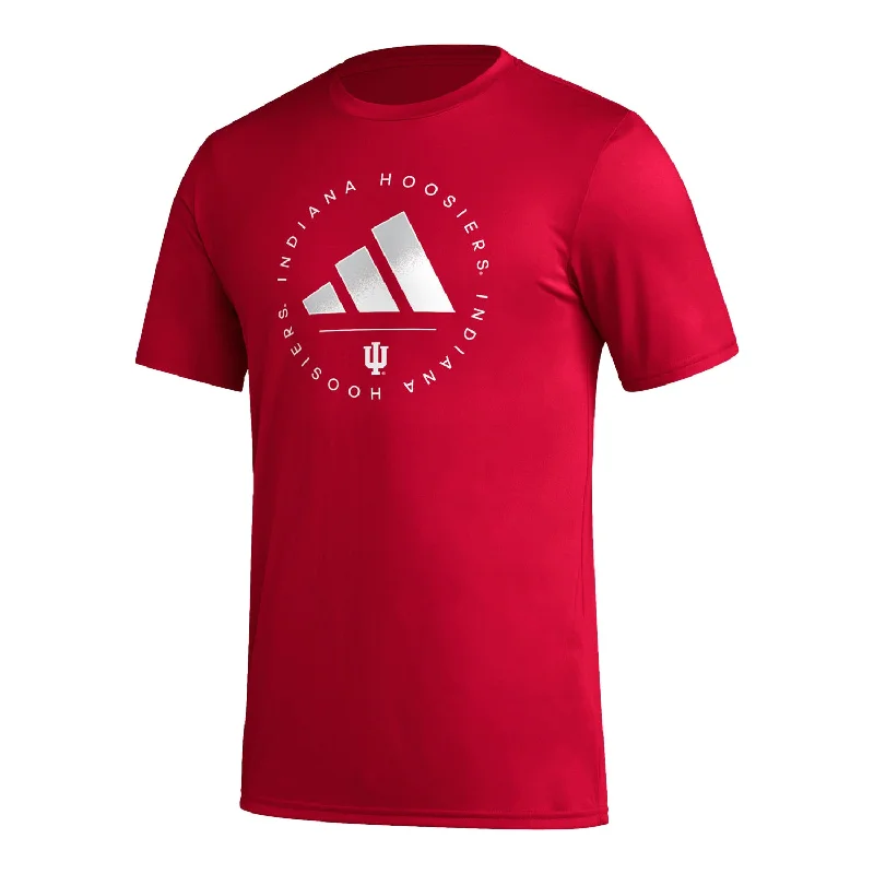 Lazy Home Indiana Hoosiers Adidas Pre-Game Stripe Up Crimson T-Shirt