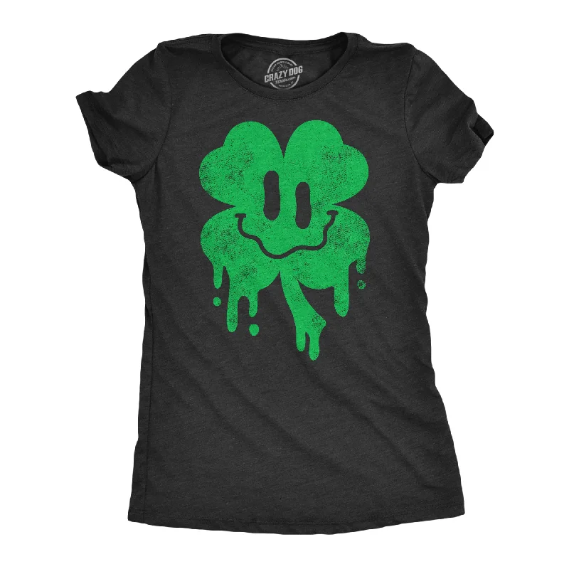 Double-sided Wear Dripping Clover Face Women's T Shirt