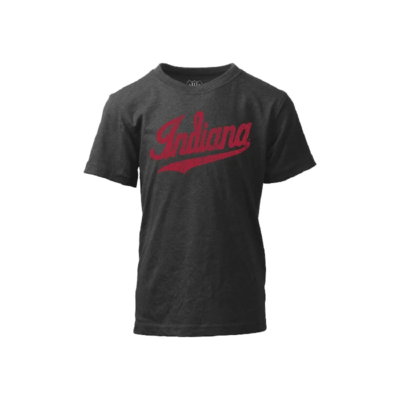 Fashionable And Versatile Youth Indiana Hoosiers Script Black T-Shirt