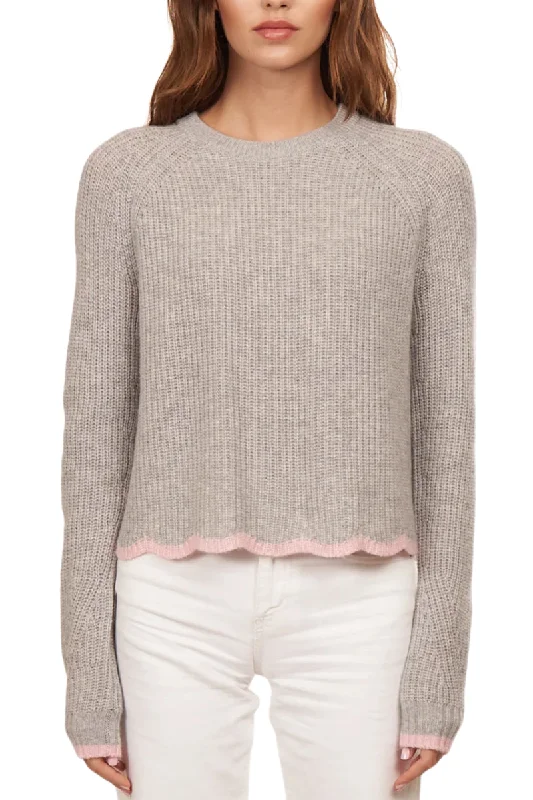 Fashionable And Fashionable Tipped Scallop Shaker Crew